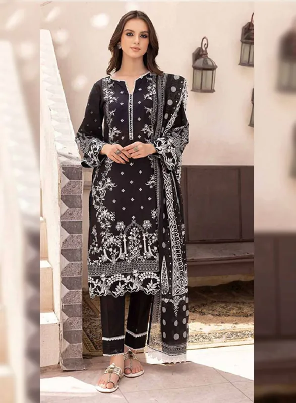 Gulahmed Fashion – Black & White Printed Lawn 3 Piece