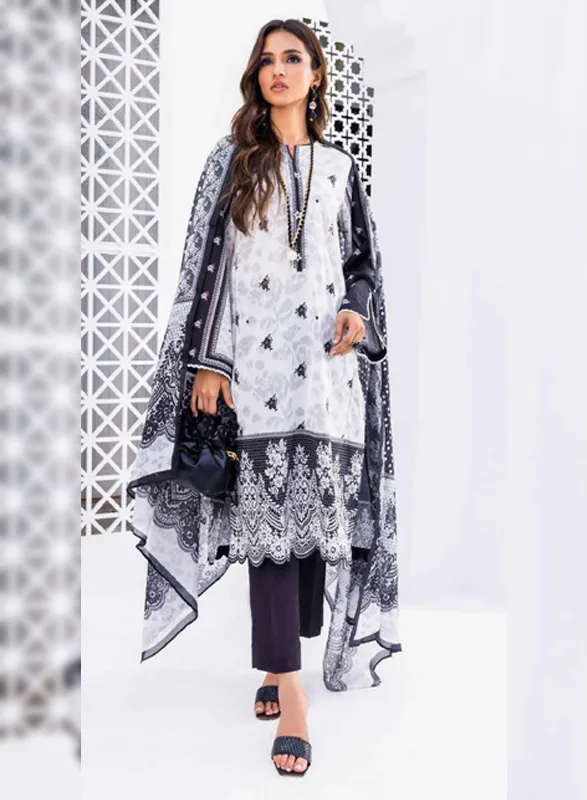 Gulahmed Fashion – Black & White Printed Lawn 3 Piece