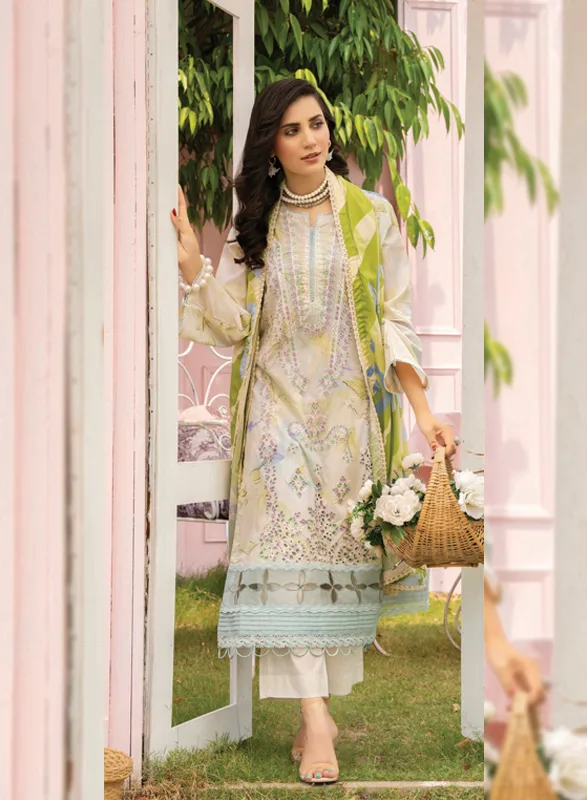 Gianna Johra – Pastel Floral Printed 3 Piece