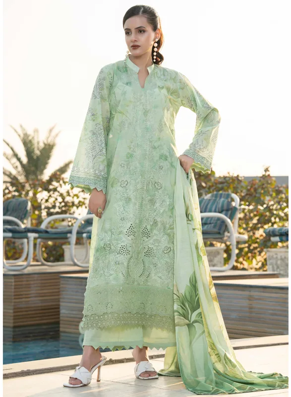 Capri Aalaya – Mint Green Embroidered 3 Piece