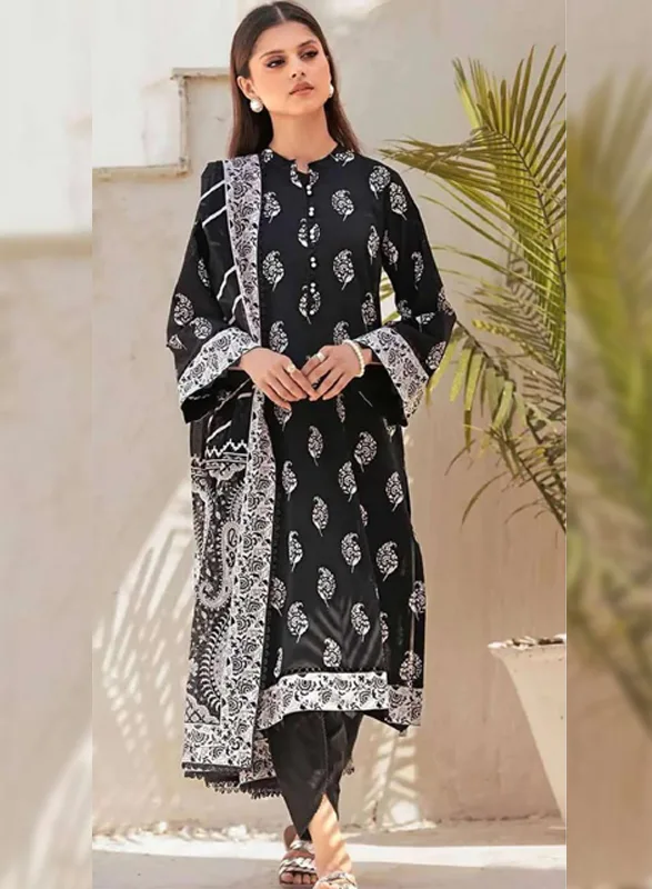 Gulahmed Fashion – Black & White Printed Lawn 3 Piece
