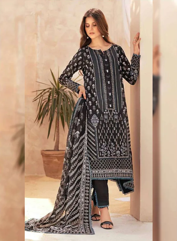 Gulahmed Fashion – Black & White Printed Lawn 3 Piece