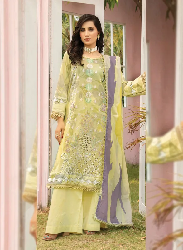 Gianna Johra – Lime Green Floral 3 Piece