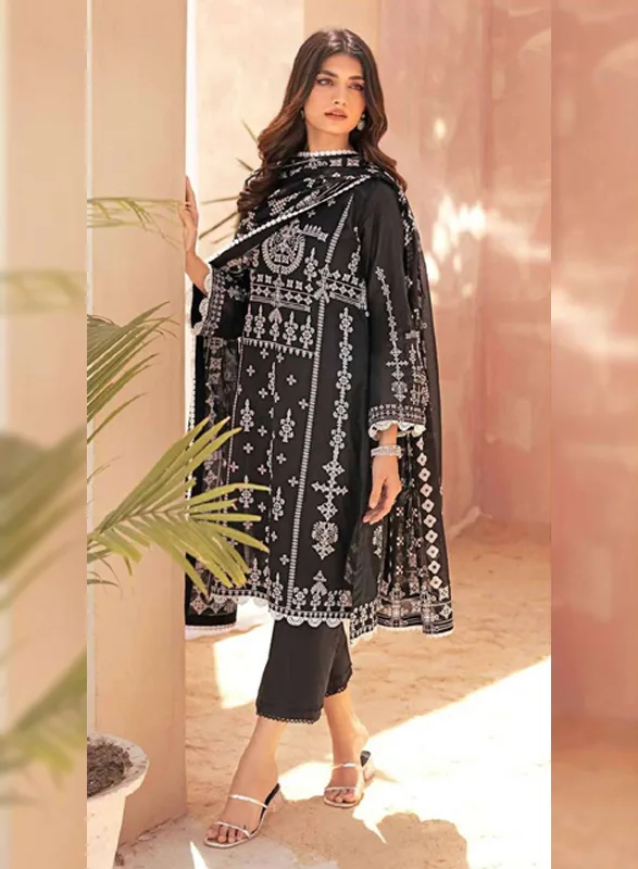 Gulahmed Fashion – Black & White Printed Lawn 3 Piece