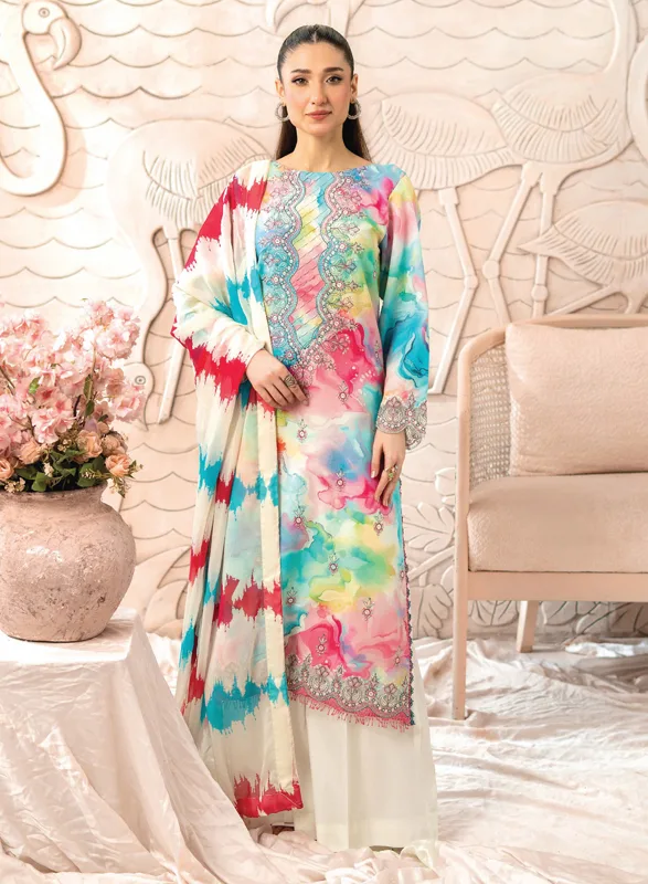 Blossom Sanam – Pastel Multicolor Printed 3 Piece