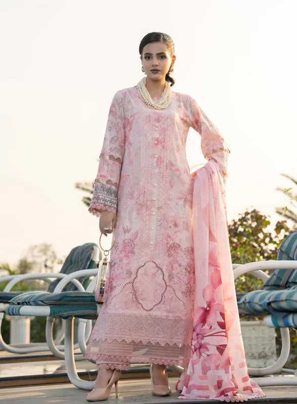 Capri Aalaya – Blush Pink Floral Embroidered 3 Piece