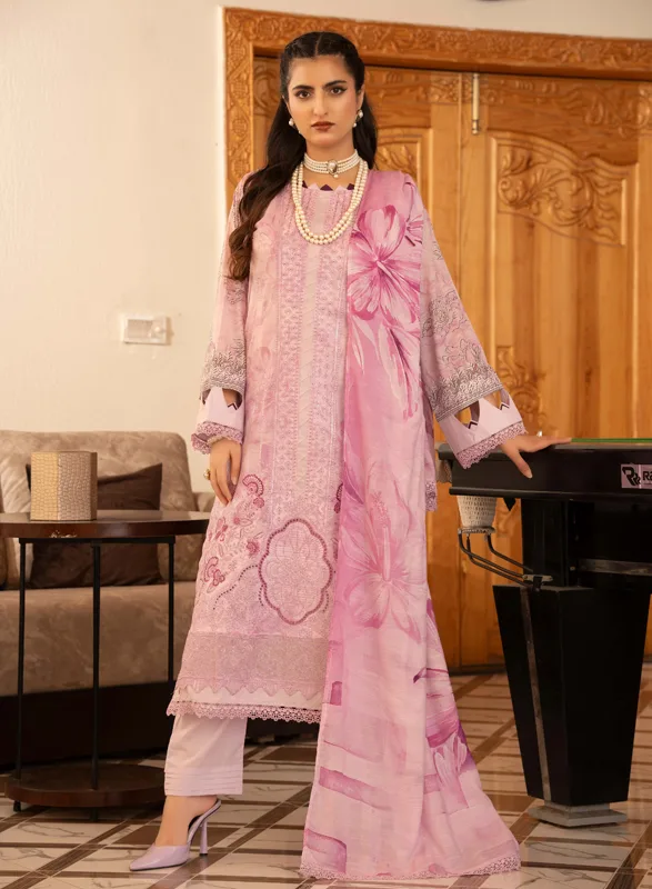 Capri Aalaya – Blush Pink Floral Embroidered 3 Piece