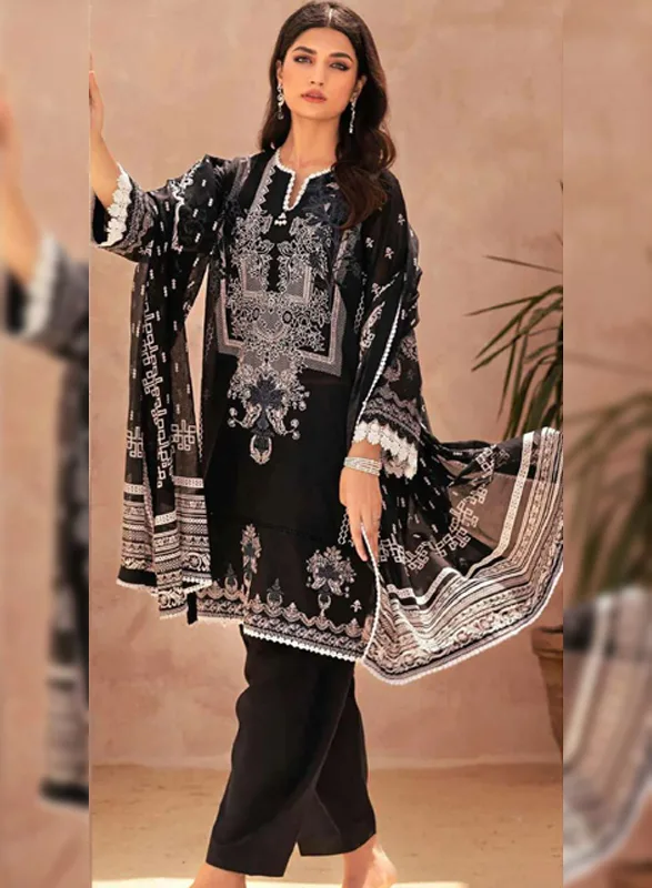 Gulahmed Fashion – Black & White Printed Lawn 3 Piece